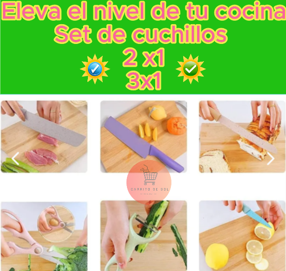 Set De Cuchillos de Colores 6 Piezas Col