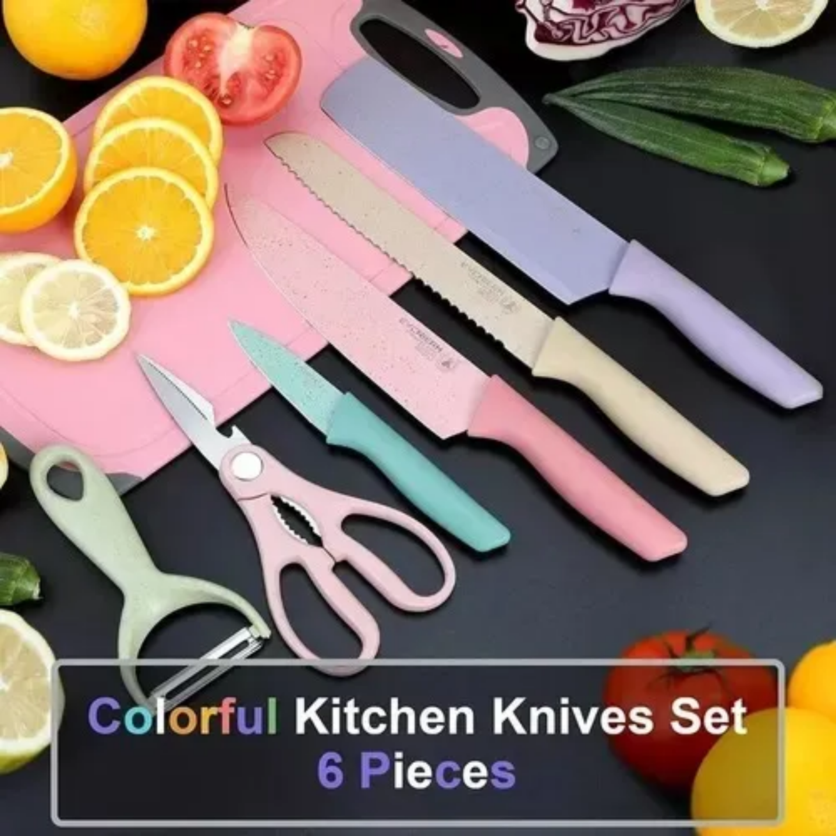 Set De Cuchillos de Colores 6 Piezas Col